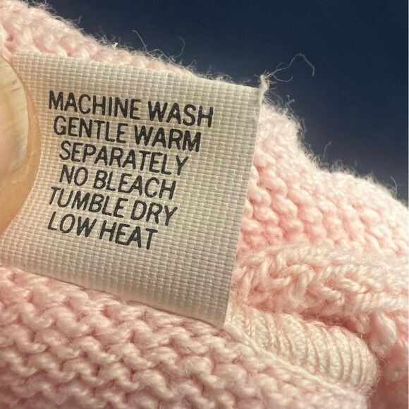 Brookes Brothers Pink Cable Knit Super Soft Combed Cotton V-Neck Sweater XL - Picture 11 of 11